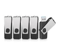 Vansuny Chiavetta USB 32 GB 3.0 5 pezzi USB Stick 3.0 32 GB Unità 32 GB con coperchio in metallo girevole a 360° per computer portatile/PC (nero)