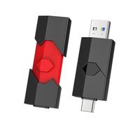 Vansuny Penne USB 3.0 64GB, Chiavetta USB C 2 in 1 con OTG, Trasferimento Veloce fino a 110MB/s, Pen Drive per Smartphone Android, PC, Laptop, Mac, Supporto File 4K (2 Pezzi, Nero + Rosso)