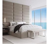 VANT Pannelli di Rivestimento Imbottiti Con Accento - Confezione da 4 - Facile Installare - Testiera King Size (91cm LARGO, Peluche Velvet Sand Storm)