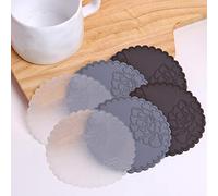 Vantage - 6 sottobicchieri in silicone resistenti al calore, per ufficio, casa e cucina (10,2 cm)