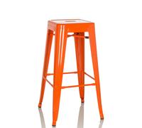 HJH Office Sgabello Bar in Metallo VANTAGGIO HIGH Sgabello Bancone Design Industriale e Scandinavian, Impilabile, Arancio, 645080