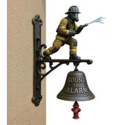 Vantaggio vigile del pompiere - suono di allarme forte, comodo gancio di campanelli a tema pompiere, campanelli creativi per pompieri | Ornamento di campana decorativo unico per il giardino della port
