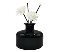 VANTOBEST 1 pz bottiglia diffusore rotonda in vetro da 200ml/6.8oz per aromaterapia, contenitore per oli essenziali, barattoli diffusore decorativi per accessori profumazione casa (nero)