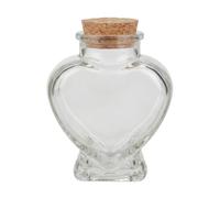 VANTOBEST Bottiglia di vetro trasparente a forma di cuore da 75 ml con tappo in sughero, mini bottiglia di vetro decorativa, mini bottiglia di vetro per messaggi, barattoli di vetro, piccole fiale dei