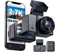 VANTRUE E2 MINI Dash Cam Auto 2 Canali 2,7K+2,7K Design Premiato | Telecamera Anteriore+Posteriore,Telecomando wireless, HDR, Controllo vocale, Minimalisti, Neopatentati, Max 1TB