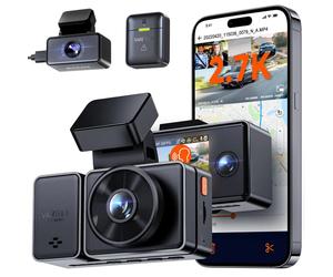 Vantrue E3 Dashcam-3 canali 2.7K con WiFi, GPS, Bluetooth SOS e visione notturna - Nouvo