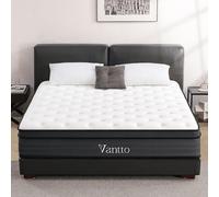 Vantto CertiPUR-US - Materasso in memory foam ibrido da 30,5 cm, con molle insacchettate per isolamento del movimento, sollievo dalla pressione