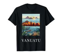 Vanuatu Isole del Pacifico Meridionale Vintage retrò Travel Design Maglietta