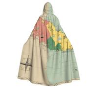 Vanuatu - Mantello con cappuccio unisex con stampa geografica per adulti