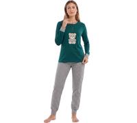 Vanuè Pigiama Donna Invernale Caldo Cotone Lungo Maglia e Pantalone S-XL