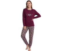 Vanuè Pigiama Donna Invernale Caldo Cotone Lungo Maglia e Pantalone S-XL