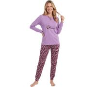 Vanuè Pigiama Donna Invernale Caldo Cotone Lungo Maglia e Pantalone S-XL