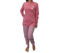 Vanuè Pigiama Donna Invernale in Cotone Caldo Interlock 100%. Taglie Over Size. Pigiama Lungo Due Pezzi Aperto o Chiuso (IT, Testo, M, Regular, Regular, 840 Rosa)