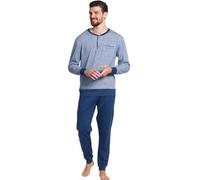 Vanuè Pigiama Uomo Invernale in Cotone Caldo 100% Interlock. Taglie Over Size Pigiama Lungo Due Pezzi (IT, Testo, XXL, Regular, Regular, 516 Verde)