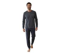 Vanuè Pigiama Uomo Invernale in Cotone Caldo 100% Interlock. Taglie Over Size Pigiama Lungo Due Pezzi (IT, Testo, 3XL, Regular, Regular, 501 Grigio)