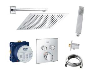 Vanvilla Grohe Smartcontrol - Sistema doccia a incasso con termostato Smartcontrol e rubinetto, soffione rettangolare, set G02 lucido