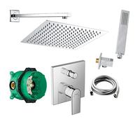 Vanvilla Hansgrohe HG32 - Sistema doccia a incasso con miscelatore monocomando e rubinetto, soffione rettangolare, set doccia lucido