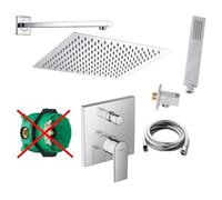 vanvilla Sistema doccia con miscelatore incasso doccia di Hansgrohe Vernis Shape e doccia a pioggia vanvilla con miscelatore, soffione doccia angolare, kit doccia HG32-ob cromo