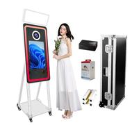 VANYA Cabina fotografica a specchio magico da 101,6 cm con touch screen da 21,5 pollici e kit di gioco con custodia da volo illuminazione da studio per eventi, Natale, matrimoni(bianco + stampante)
