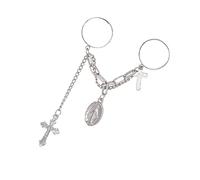 VANZACK 1 Pz anello incrociato per mano chiave gioielli con anello a doppio dito accessorio di gioielli di moda anello di gioielli anello modellabile a croce Anello di dito lega