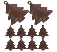 VANZACK 10 Pezzi Campanelli Natalizi Vintage a Forma di Albero, Ferro | Decorazioni Rustiche per Porta e Ghirlande, Finitura in Metallo Vissuto, per Albero, Pacchi Regalo e Stufa