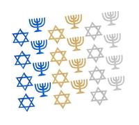 VANZACK 100 pezzi Confetti di Carta Decorativi Hanukkah con Stelle di David e Candelabro Glitter Luminosi per Superfici e Pavimenti Decorazioni Festive Versatili per Feste e Casa