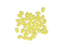VANZACK 100 Pezzi Uova Finte Piccione Viaggiatore 3X2 CM Decorazione Creativa Fai da Te Superficie Liscia Colore Giallo Chiaro Simulazione Realistica per Casa e Negozio