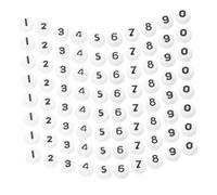 VANZACK 1000 Perline Bianche Con Numeri - Perline Rotonde In Acrilico Sciolte Pendenti Per La Creazione Di Gioielli Bracciali Collane Portachiavi E Artigianato Fai Da Te