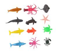 VANZACK 12 Figurine Animali Marini in Abs Robusto Modelli Realistici Balene Squali Granchi Aragoste Leoni Marini e Tartarughe per Decorazioni e Educativo