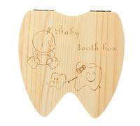 VANZACK 1pezzi Scatolina in Legno per Dentini da Latte Contenitore per Denti Ragazzo Ragazza per Conservare Ricordi Crescita Organizzatore Denti Personalizzabile e Spazio per Note