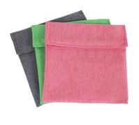 VANZACK 1set Porta Merenda Riutilizzabili e Lavabili Sacchetti Conservazione Alimenti Antiperdite Sacchetti Snack in Autoadesivi Colori Grigio Verde Rosa per Scuola e Casa