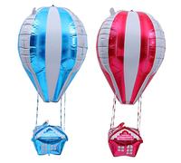 VANZACK 2 Palloncini Decorativi Forma in Alluminio Rosso e Azzurro Palloncini per Feste Compleanno e Celebrazioni Resistenti e Riutilizzabili Accessori Fotografia Party