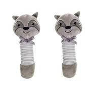 VANZACK 2 Peluche da Carrozzina con Suono Divertente Sensoriale per Ragazzo Morbido Hand Rattle per Sviluppo Presa Manuale Regalo per Neonate Civetta