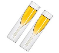 VANZACK 2 pezzi Bicchieri Doppi in Vetro Trasparente Calici Multifunzionali per Vino e Bevande Decorazione per Feste Tema Spiaggia per Matrimoni e Regali Originali