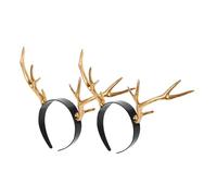 VANZACK 2 Pezzi Deer Antler Headband Lightweight Sparkly Reindeer Horns For Christmas Party And Photography Comfortable Role-playing Hair Hoop For Adults And