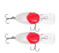 VANZACK 2 Pezzi Esche Artificiali da Pesca, Esca Artificiale in ABS, Simulazione Realistica del Pesce, Bianco e Rosso, Leggera, per Pesci, Pesca All'aperto