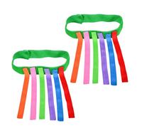 VANZACK 2 pezzi Gioco Tira Code per Cintura Verde e Code Colorate Giocattoli Outdoor per Ragazzi e Ragazze Accessori Educativi per Coordinazione Occhio-mano e Socializzazione in Asilo