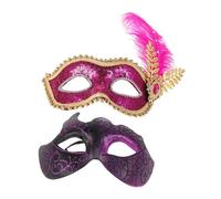 VANZACK 2 Pezzi Maschera Romana Retrò Maschere Maschera Di Carnevale Mascherata Da Uomo Maschera Per Il Di Capodanno Maschera Mascherata Per Viola,porpora Plastica