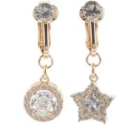 VANZACK 2 Pezzi Piercing Finto Ombelico Donna Clip Stella Zirconi Oro Non Piercing Gioielli Corpo per Feste e Vacanze Leggero Comodo Resistente