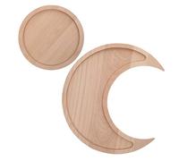 VANZACK 2 Pezzi Vassoio Legno Intagliato Piatto Organizer Compatto per Essenziali e Cosmetici Decorazione Casa e Funzionale