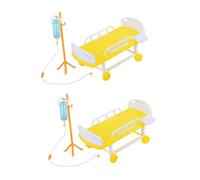 VANZACK 2 Set Letto Giocattolo Simulato con Flebo e Accessori Set Gioco per Gioco Dottore e Decorazione Casa Colore Casuale