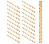 VANZACK 20 Pezzi Righello in Legno Leggero e Resistente 15-30cm per Studenti e Architetti, per Insegnamento e Taglio Linee a Scuola e Ufficio