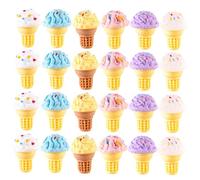 VANZACK 24pezzi Mini Gelati Resina Modellini Cibo Decorazione Casa Miniatura Giocattoli Finzione Cucina Scene Scenografia Creativa Realistica