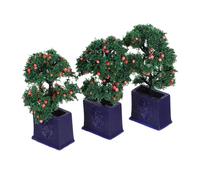 VANZACK 3 Miniature Faux House Plants Realistic Mini Fruit Tree Models For Dollhouses DIY Crafts Photography Props Compact Indoor Potted Decor