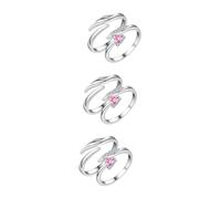VANZACK 3 Paia Anello Del Cuore Anelli Di Gioielleria Anelli Aperti Gioielli Di Coppia Anelli Per Coppia Anelli Di Anello Aperto Anelli Per Le Donne Anelli Donne Argento Zircone