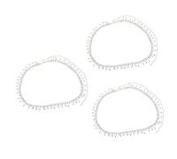 VANZACK 3 Pezzi Accessori a catena in vita cintura da donna catena dello stomaco catene di vita per le donne pancia di strass catena di gioielli catena della pancia estiva perla Argento