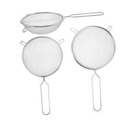 VANZACK 3 Pezzi Colini in Acciaio Inossidabile con Manico Scolapasta Rete Fine per Cottura e Cottura al Forno Filtri Versatili per Farina Olio Latte di Soia e Cibi Fritti Utensili