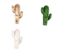 VANZACK 3 pezzi Ganci Adesivi Forma di Cactus Appendiabiti per Cappelli Chiavi e Asciugamani Resistente e Decorativo per Bagno Cucina e Ufficio Colore Casuale Colore Casuale