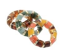 VANZACK 3pezzi Bracciale Donna in Acrilico Rigido e Robusto Geometrico Irregolare Elastico per Polso per Celebrazioni Festival e Raduni