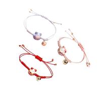 VANZACK 3pezzi Braccialetto Intrecciato Mano Design Alla Moda Braccialetto Della Fortuna Elementi Forma Di Gatto Rosso Per Protezione Kawaii Per Donne